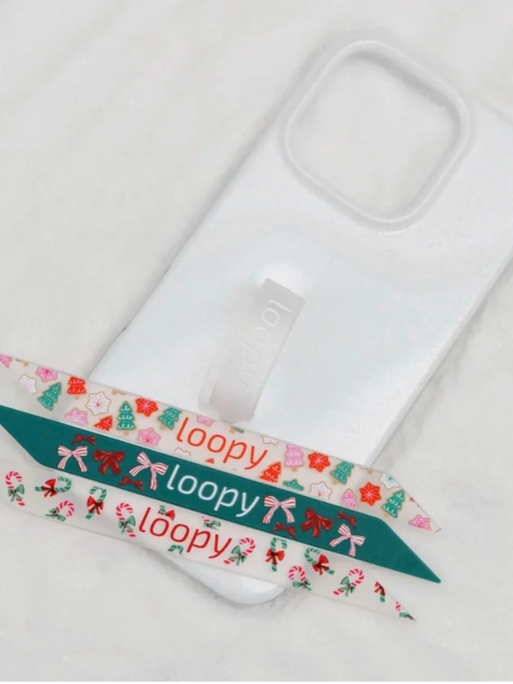 Loopy iPhone 16 Pro Max White Shimmer + New Midnight Boos Loop
